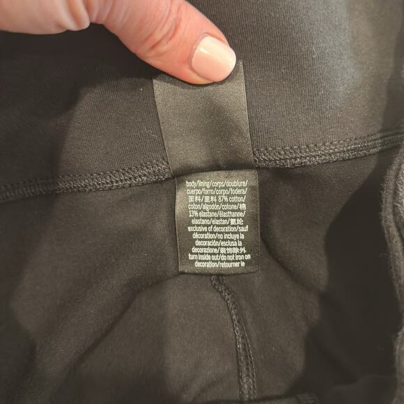 VICTORIAS SECRET PINK Black Cotton High Rise Wide Waistband Leggings Size Medium - Picture 8 of 9